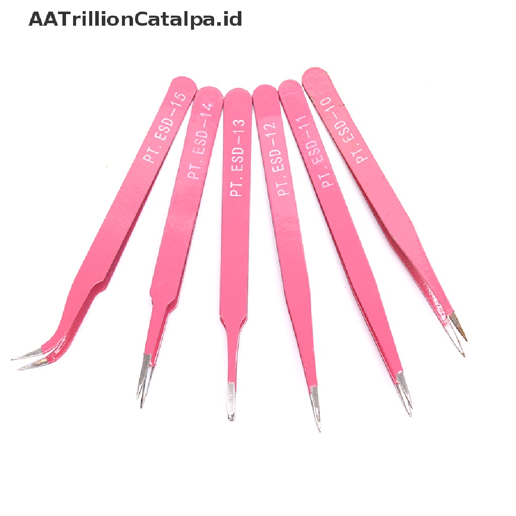 Aatrillioncatalpa Pinset Alis Mata Profesional Bahan Stainless Steel Warna pink