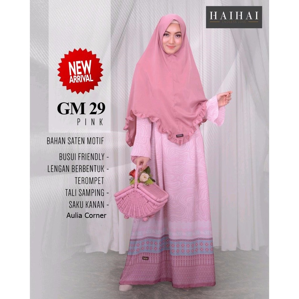 MURAH Baju Gamis Pesta Gamis Premium HaiHai GM 29 Pink Model Baju Muslim