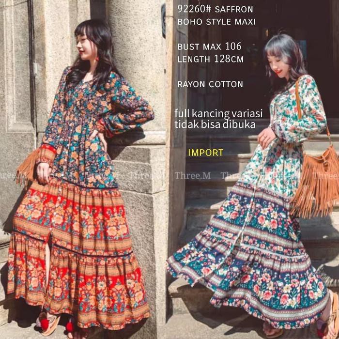 D8 Alice Saffron Boho Maxi Import Tm 92260 - Putih