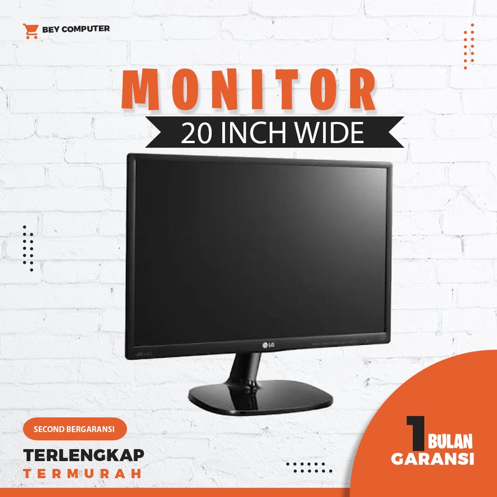 Monitor LCD/LED 20 Inch Wide second bergaransi