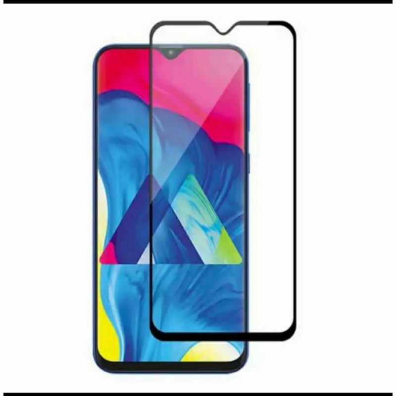Tempered Glass Pelindung Layar HP Screen Guard Kaca Full Layar Samsung M10-Hitam