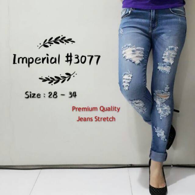 celana jeans panjang imperial #3077 size 28-34 premium quality jeans strech