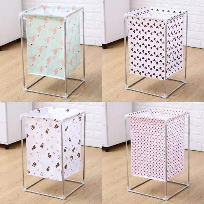 Keranjang Baju Cucian Stand Baju Kotor Laundry Basket Tempat Baju