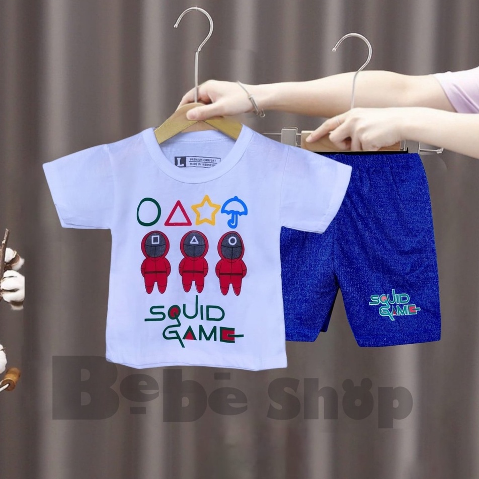 Setelan baju anak karakter squid game usia 0 Sampai 2 Tahun Size S M L