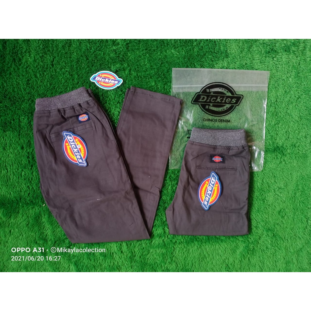 Celana Chino RIP Pinggang Karet Panjang Abu Abu Dickies