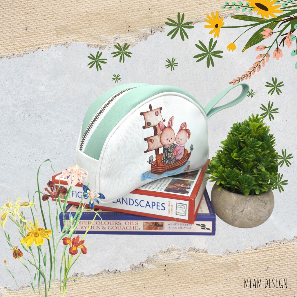 

Pencil case kids couple bunny