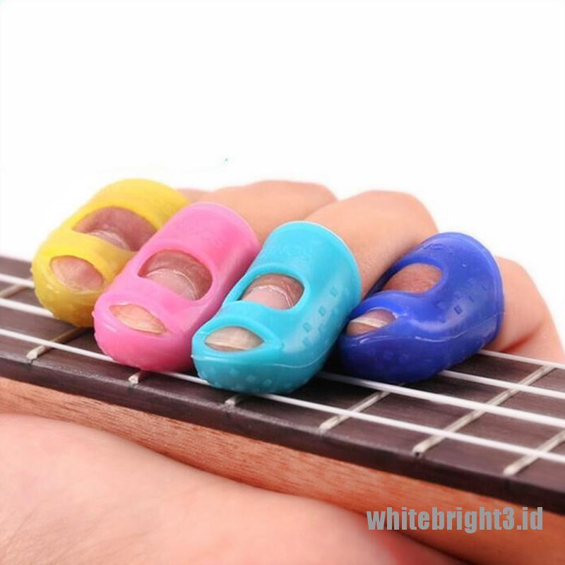 4pcs Pelindung Jari Warna Putih Untuk Gitar Ukulele