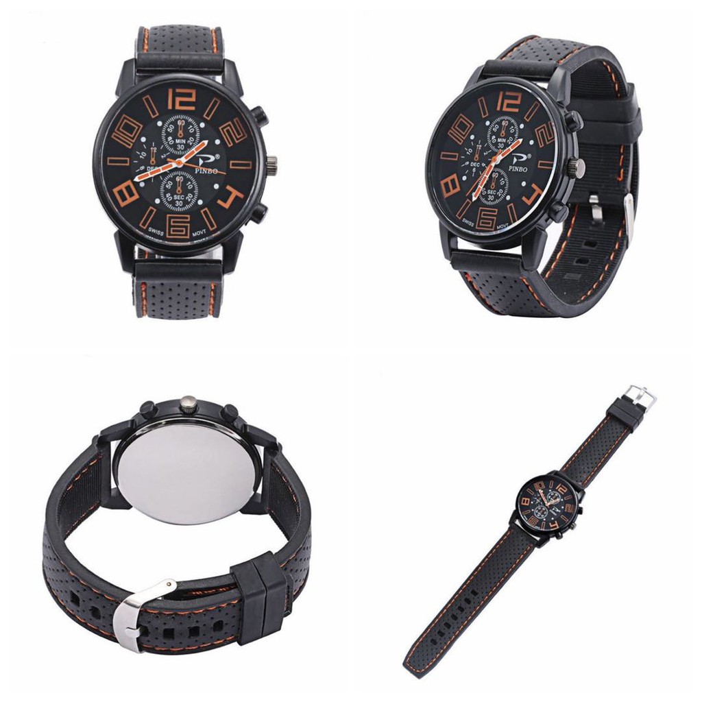 Jam Tangan Quartz Dial Besar Strap Silikon/Jam Tangan Pria Quartz Analog Terbaru Import