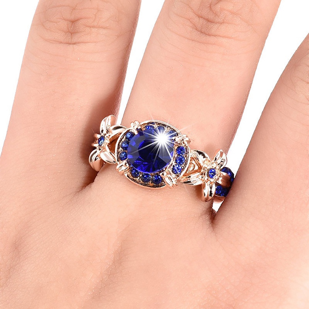 Hu Hu Hu Hu Hu Alat Bantu Pasang Kacamata♡ Cincin Wanita Hias Sapphire Rubyberlian Imitasi Gaya Retro Untuk Pernikahanpertunangan