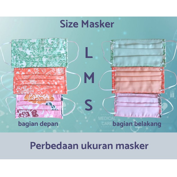 Mask Anak Motif Kain Batik ukuran SML