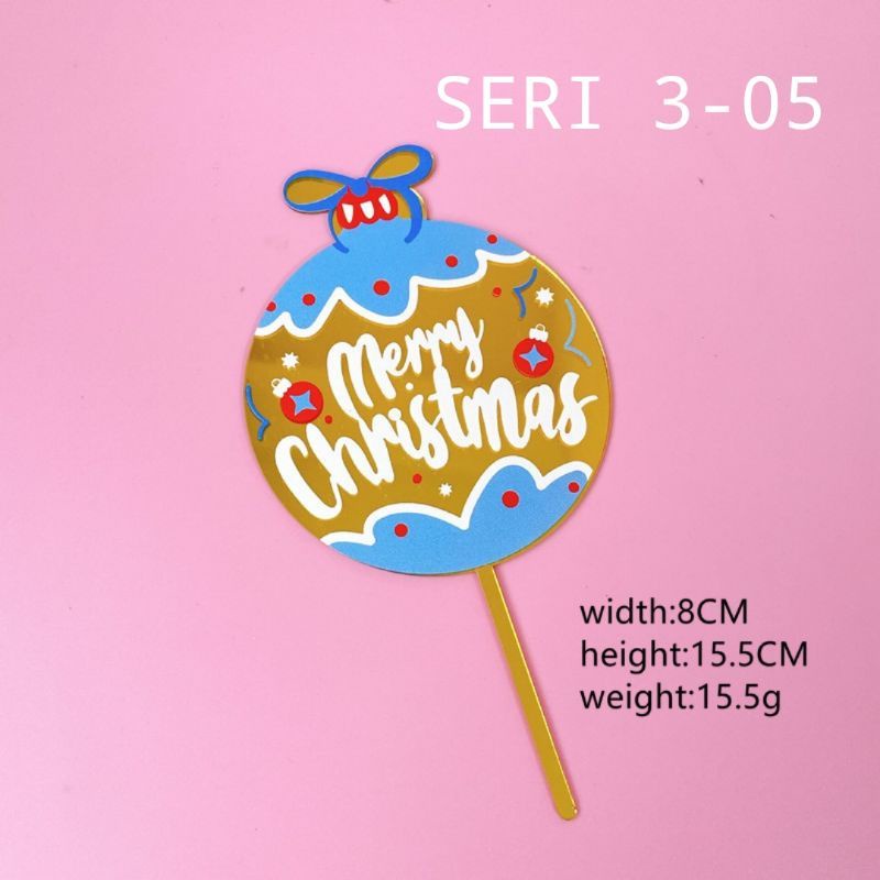 TOPPER NATAL HIASAN KUE MERRY CHRISTMAS DEKORASI NATAL UNYU SERI 3