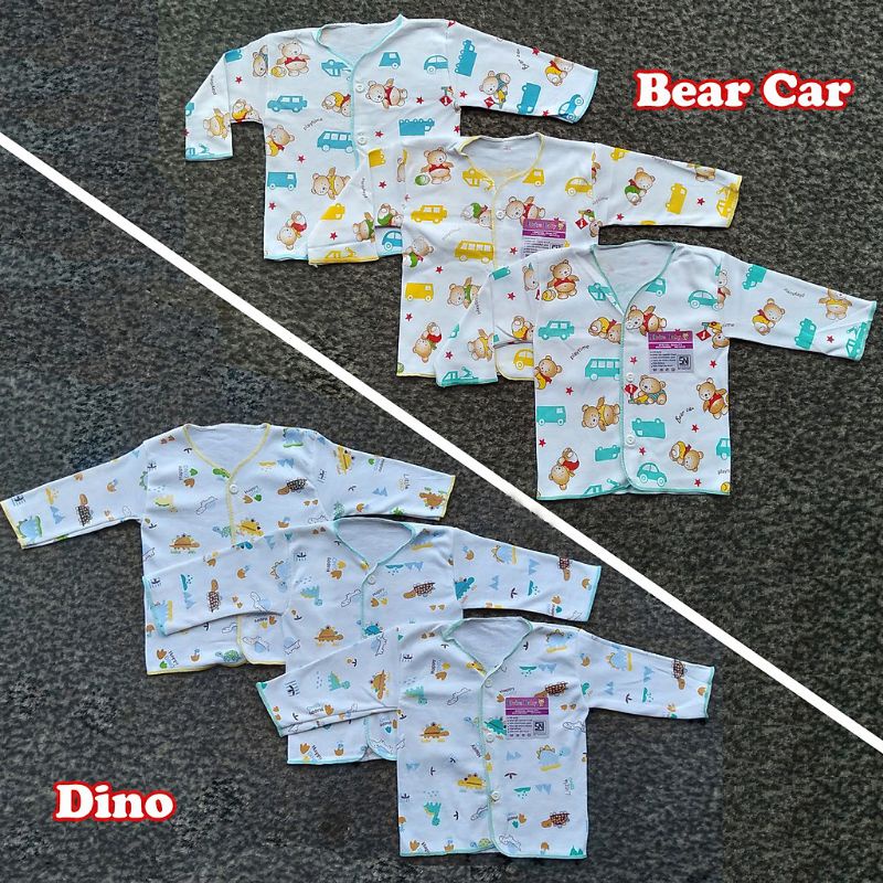 3 Pcs Baju Bayi (Newborn) ELVIRA SNI Lengan Panjang - Baju Bayi Baru Lahir Motif Karakter