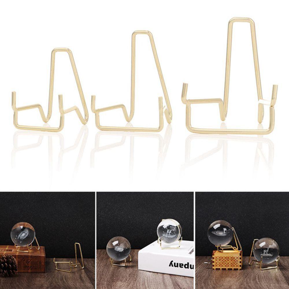 Quinton Display Stand Alloy Gaya Modern Kristal Mineral Batu Akik Hexagon Fotografi Props Rak