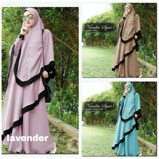 Gamis syari polos wudhu dan busui friendly nandia maxmara lotus jumbo XL XXL XXXL