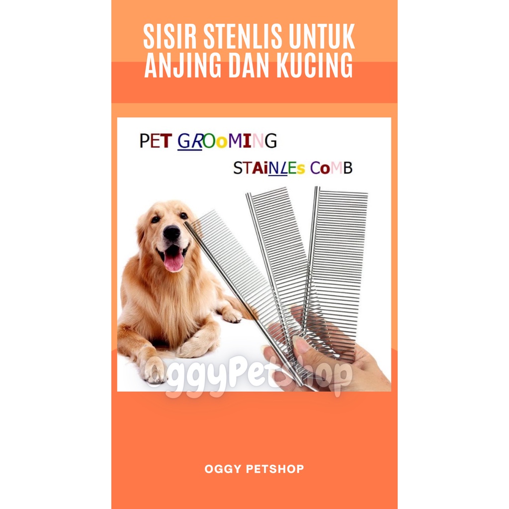 Sisir stinless sisir stenlis untuk anjing dan kucing dll