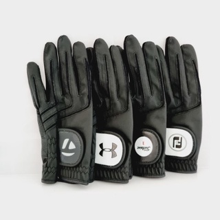 Glove Golf / Sarung tangan golf semi kulit Hitam