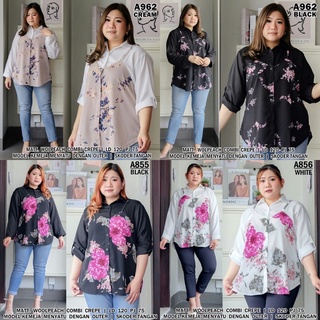 BAJU BLOUSE ATASAN WANITA JUMBO BIG SIZE LD 120CM XXL XXXL BLUS PAKAIAN KERJA KANTOR RAPAT PESTA KON