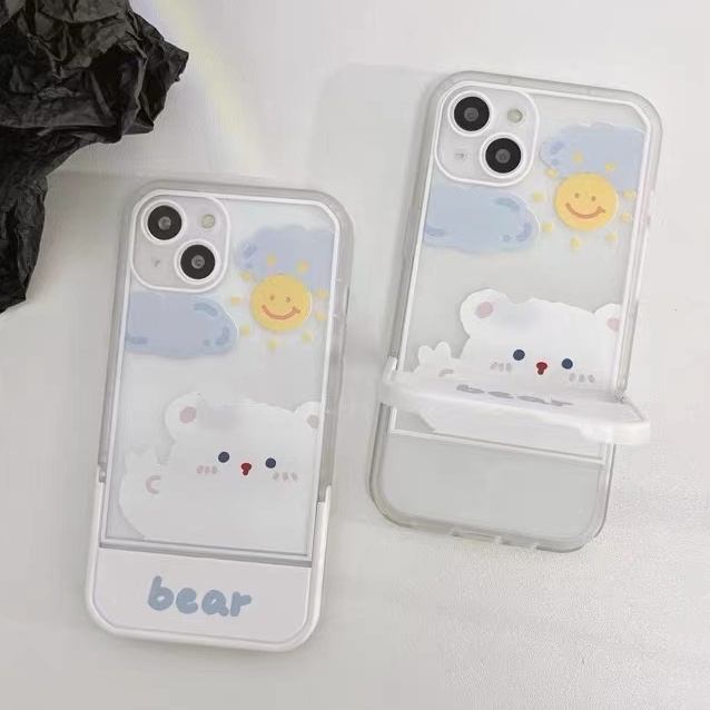 Soft Case Bahan Silikon TPU Motif Beruang Untuk IPhone 13 12 11 Pro Max X XR XS 8 7 Plus 6 6S SE 2020