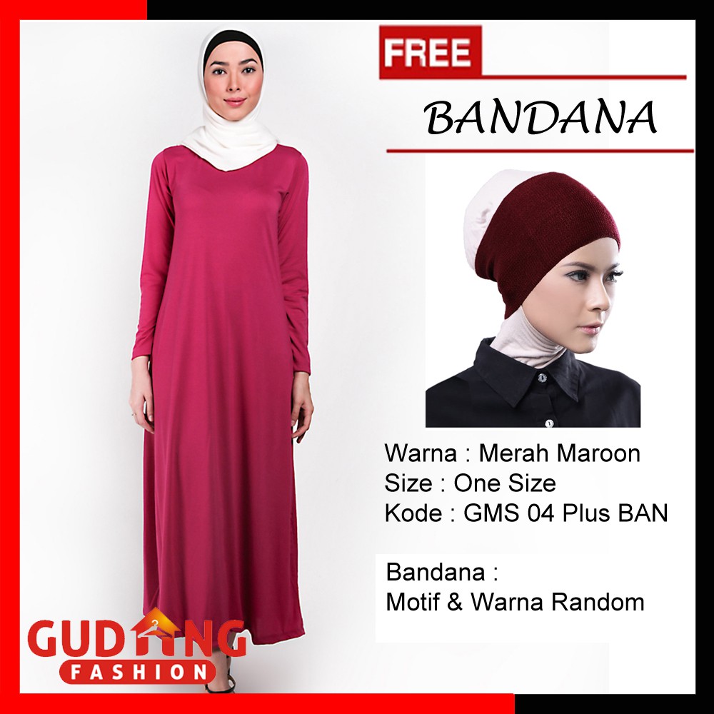 Baju Gamis Murah Muslimah Terbaru Plus Free Bandana (COMB)