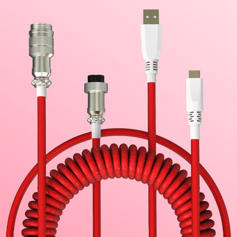 Btsg 2meter Kabel USB Tipe C Yang Dapat Dilepas Keyboard Mekanik Jalur Konektor Penerbangan