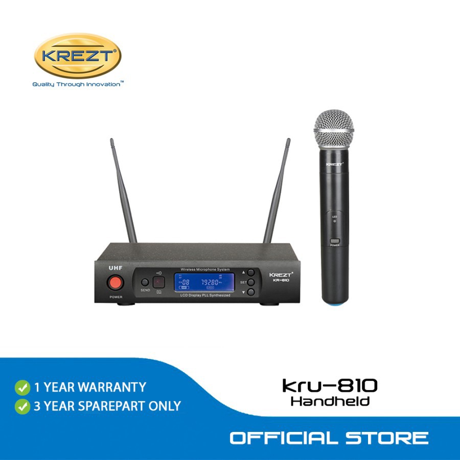 PROFESSIONAL WIRELESS MICROPHONE KREZT KRU-810 HANDHELD