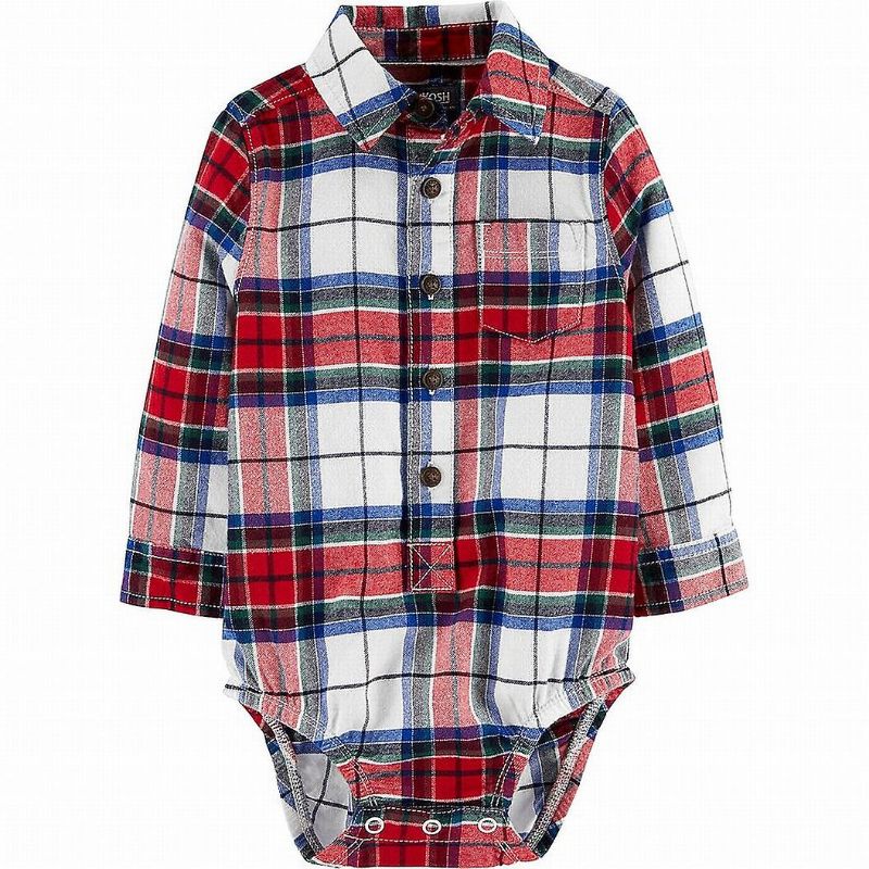 Kemeja bodysuit bayi laki kaki oshksh/crters-Putih strip merah