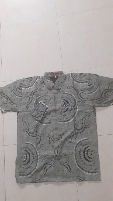 Babon Angkrem Grey Batik Lengan Pendek Full Furing Katun Halus Sragenan Hq Size M-xxl Batik Solo