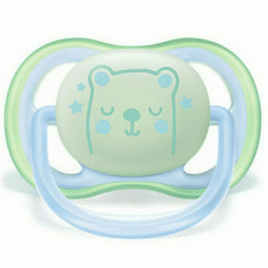 Philips Avent Soother Ultra Air Pacifier Happy Orthodontic  BPA Free / Glow in the Dark SCF376/11 / SCF080/17 2Pack isi 2 pcs - Empeng Dot Bayi