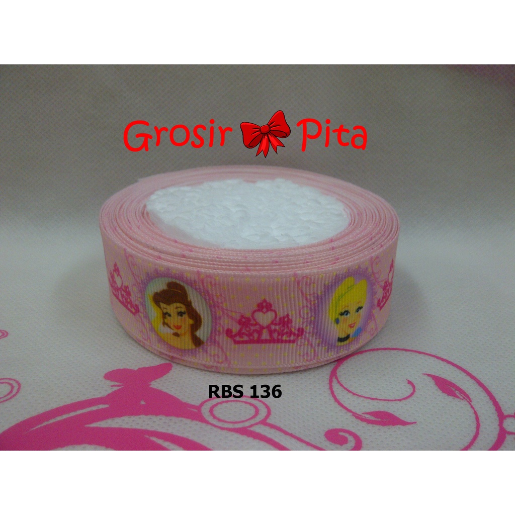 

(25 yard) Pita Grosgrain Motif Princes RBS 136 | Toko Bahan Craft | Grosir Pita
