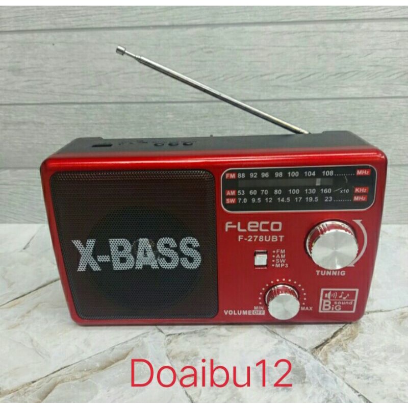 Cod//Bayar ditempat Radio Bluetooth Portable Fleco F-278UBT//Radio 3 Band USB//Memory