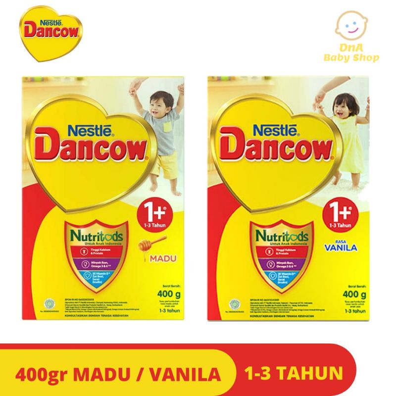 susu dancow 1+ nutritods 400gr madu / vanila