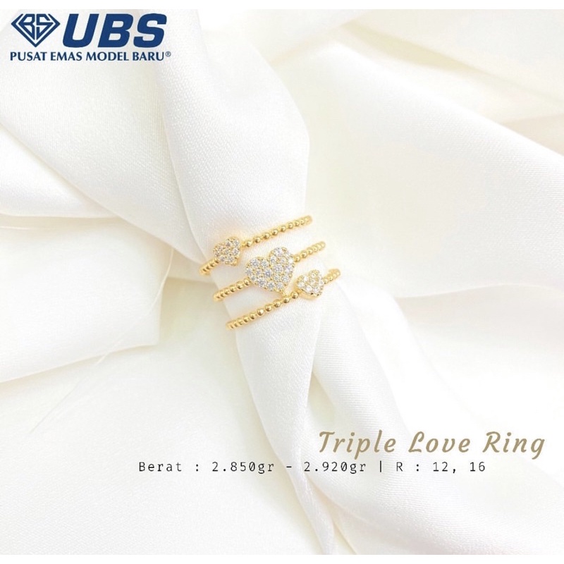Cincin emas asli love kadar 375 fashion ring