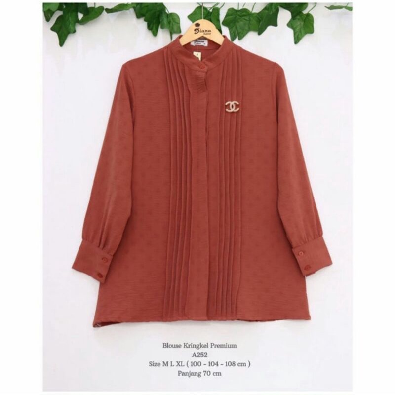 Blouse polos ori by diana fashion kemeja wanita bahan crinkle m l xl terbaru simpel casual murah new
