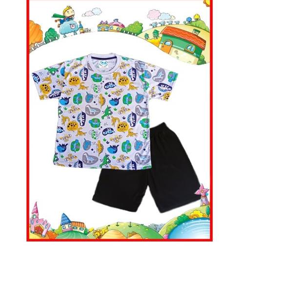 ✻ SETELAN PENDEK BAJU ANAK / KAOS ANAK LAKI-LAKI ZOO 1 - 10 TAHUN - 1 Tahun ➪