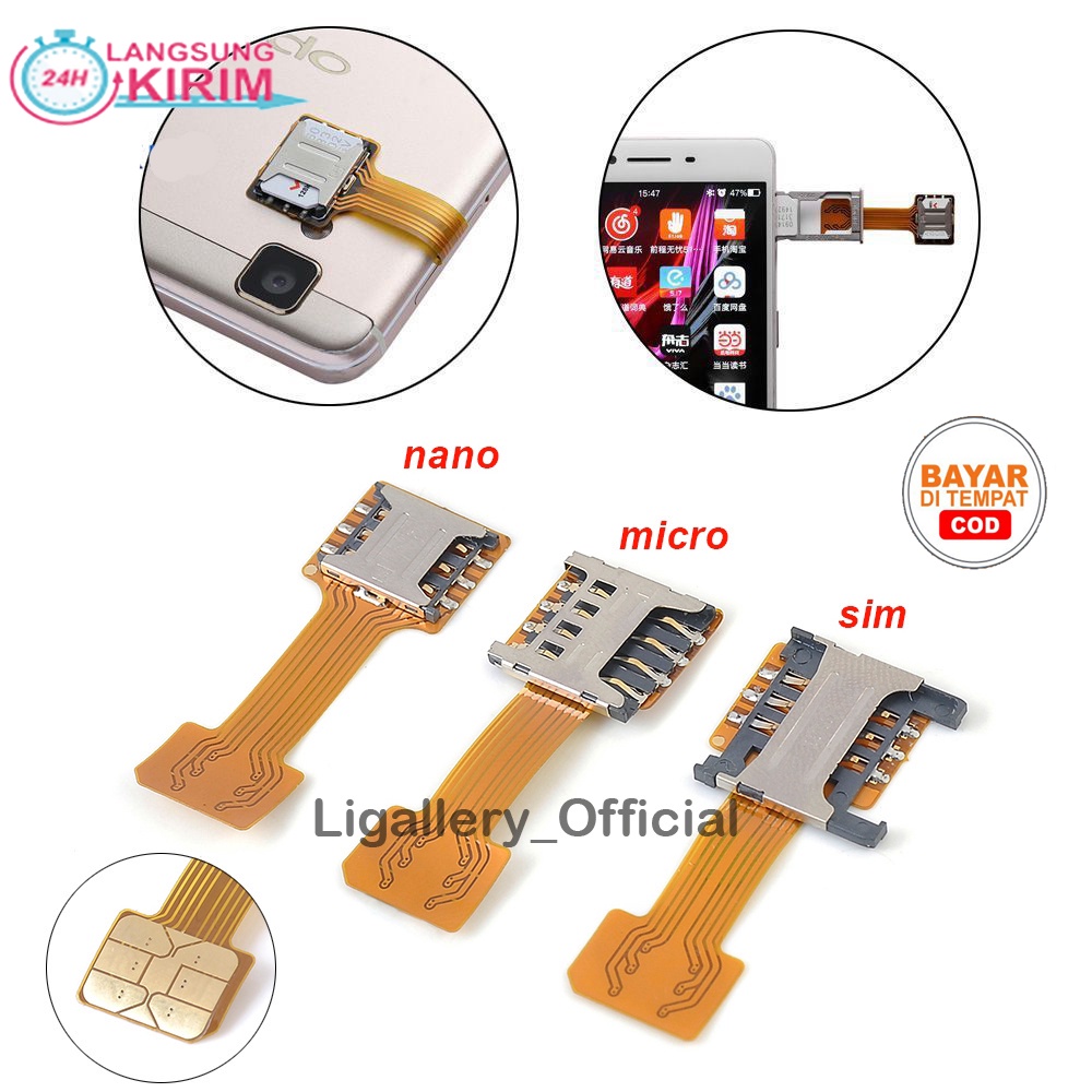 [Ready Stok] Nano Micro Sim Hybrid Slot Dual SIM Card Adapter SD Extender Android Phone