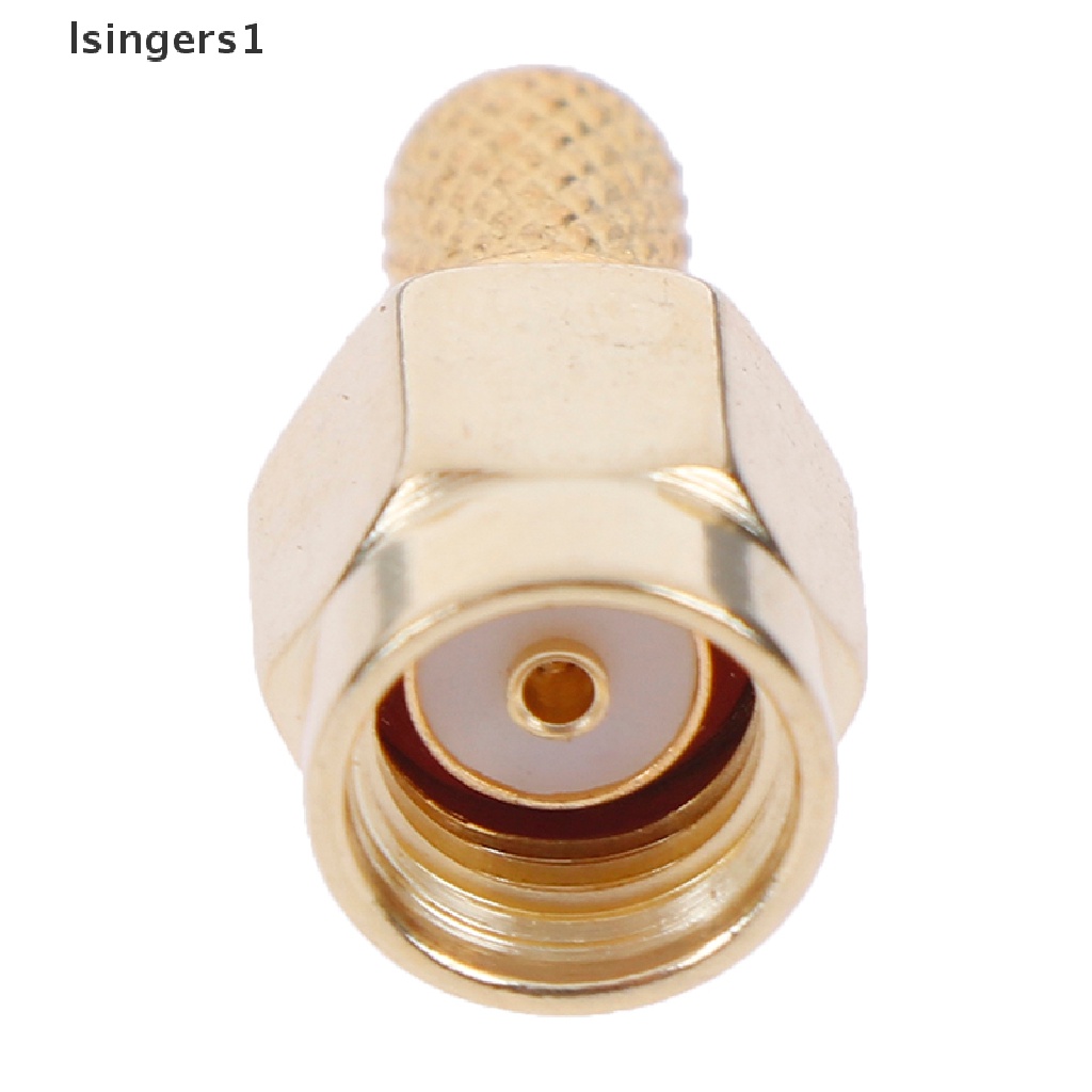 (lsingers1) 5pcs Konektor crimp rf coaxial sma male plug Untuk rg58 rg142 rg400 lmr195