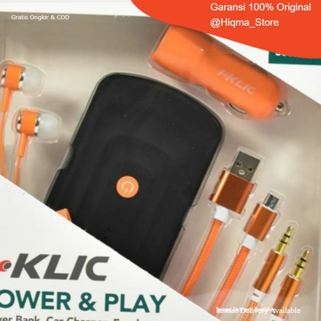 I-Klic Power & Play 5 In 1 - Hitam, Tosca / Power Bank