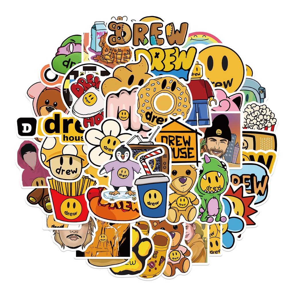 

10 / 25 / 50 PCS Stiker Graffiti Desain Wajah Tersenyum Silang Justin Bieber Tahan Air Untuk Dekorasi Koper Sepeda