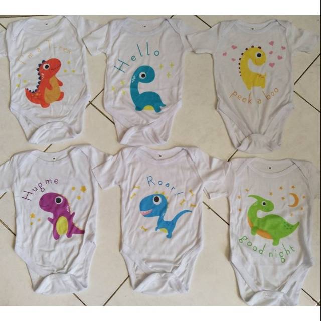 Baju Bayi Jumper Bodysuits Jumsuit Lengan Pendek Motif Karakter Baby Newborn