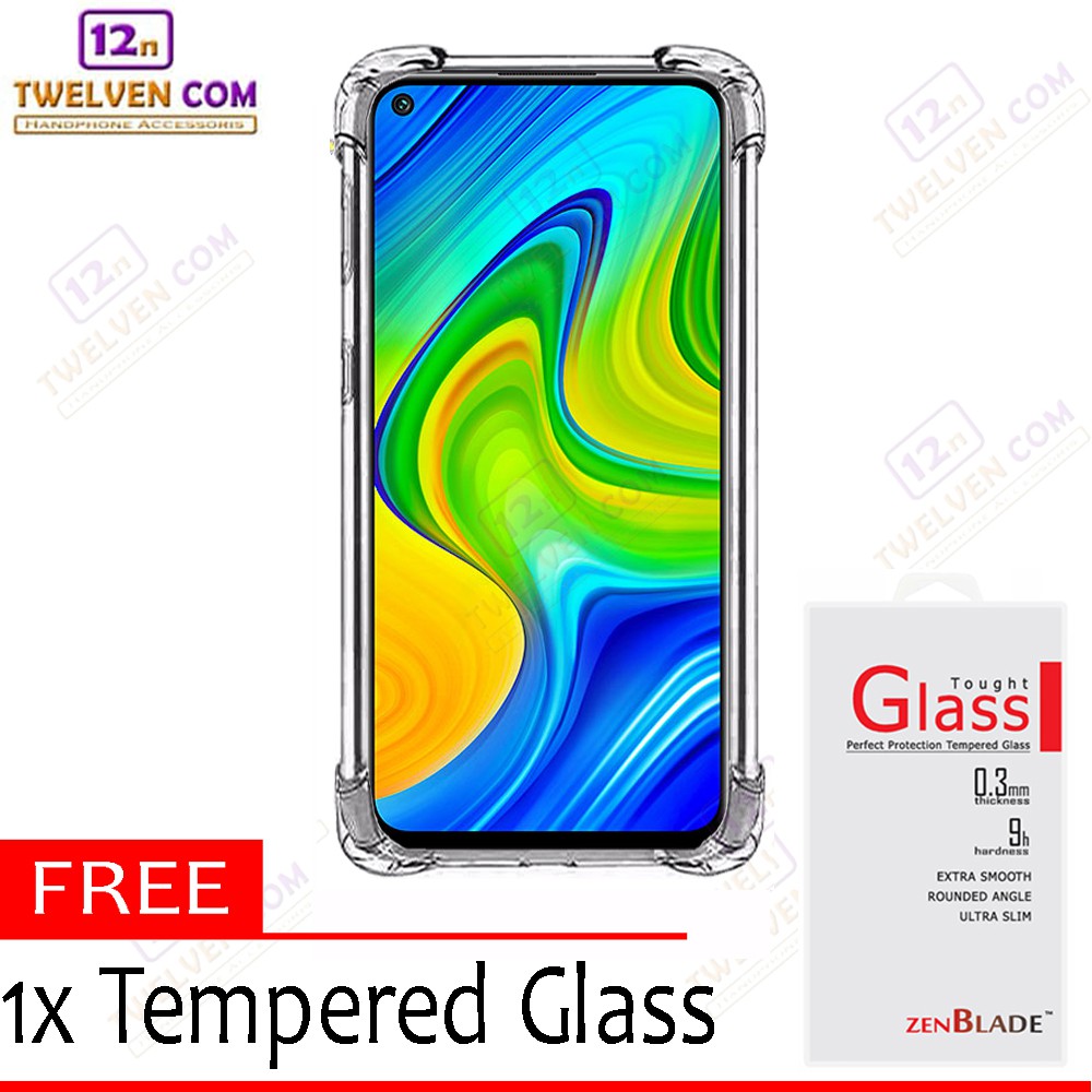 Case Anti Shock Anti Crack Softcase Xiaomi Redmi Note 9 - Free Tempered Glass