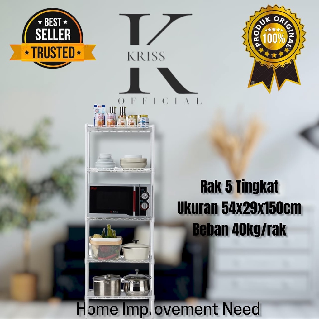 Krisbow Rak Besi 5 Tingkat - Putih
