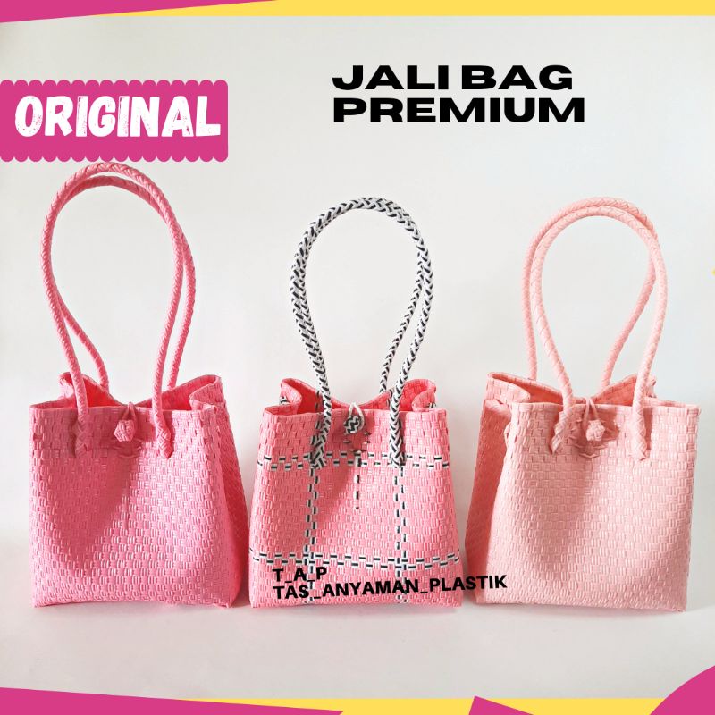 Tas Anyaman Jali Premium Long Handle Pastel  Bisa di Bahu / Pundak