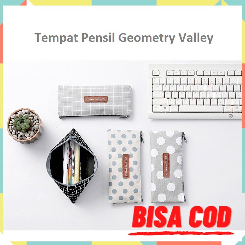 

[LW] TP0054 Tempat Pensil Geometry Valley Pencil Case / Tempat Kosmetik COD