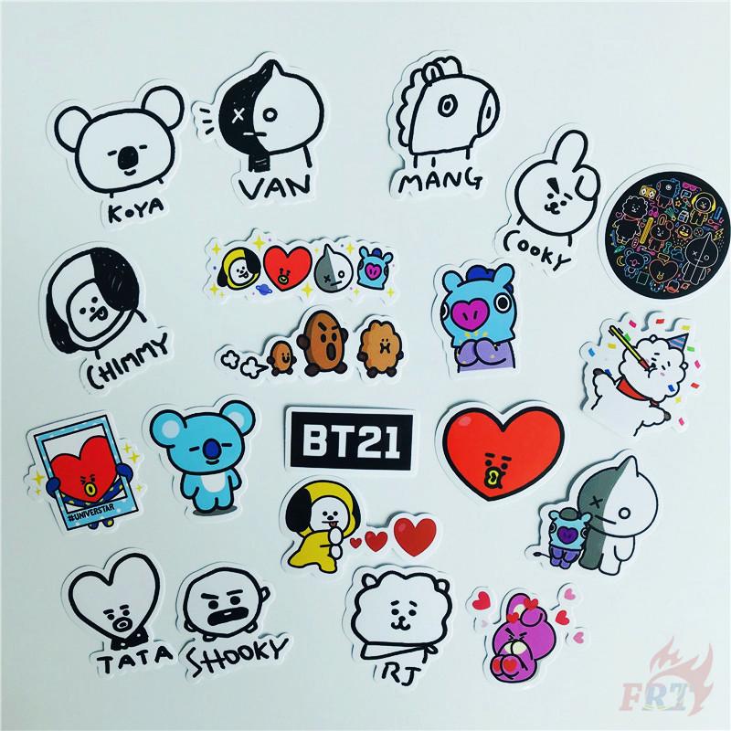  BTS  bt21 20Pcs K Pop Stiker  Motif Kartun  K Pop untuk 