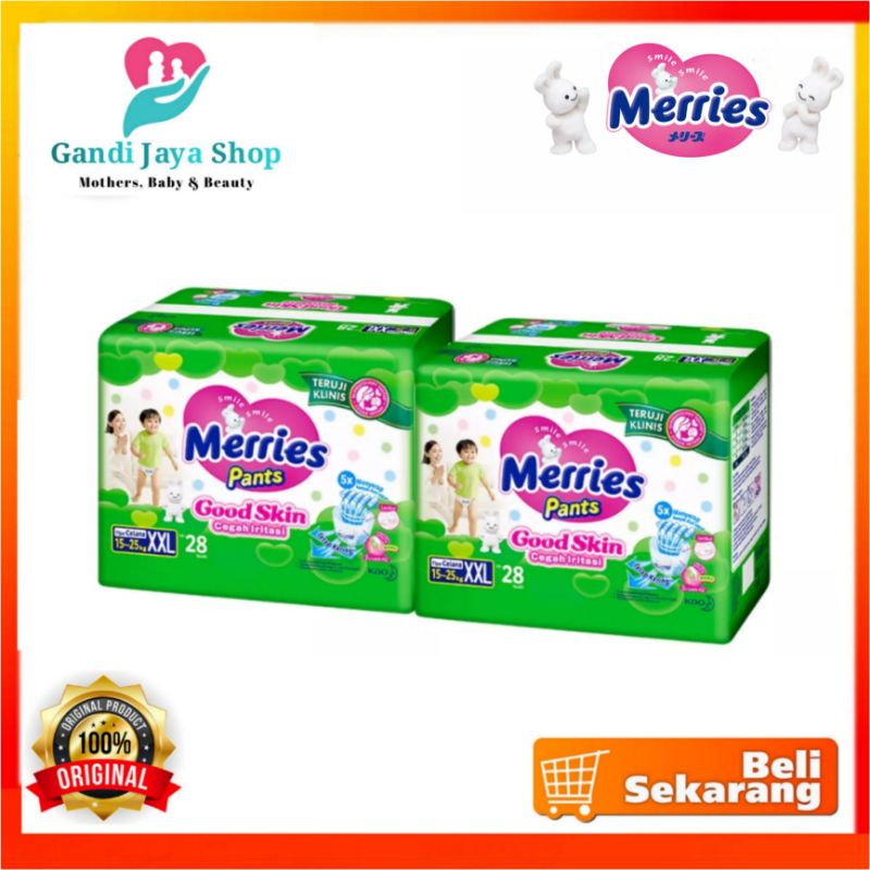 Merries Good Skin Popok Bayi Celana XXL 28