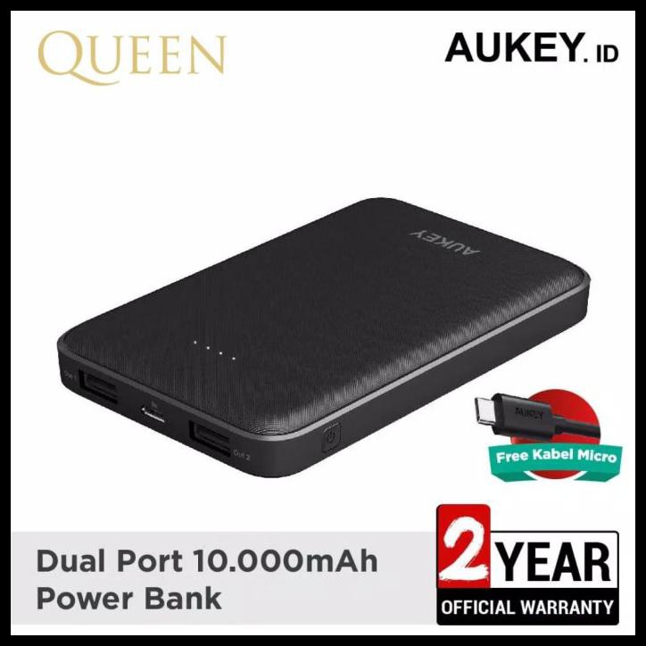 Aukey Pb-N50 10000 Mah / Powerbank Aukey 10000 Mah Original Garansi