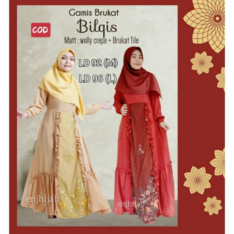 Baju Muslim Brukat Gamis Brukat Muslim Dress Busui Casual