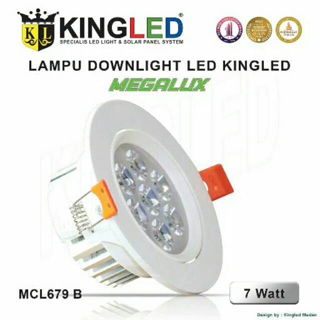 KINGLED Lampu Plafon LED DownLight LED 7watt dan  Megalux