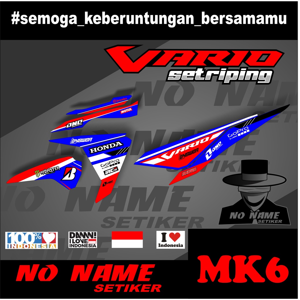 STRIPING VARIO 125 150 racing (6mk) TAHUN 2015 2014 2015 2016 2017 stiker sticker decal