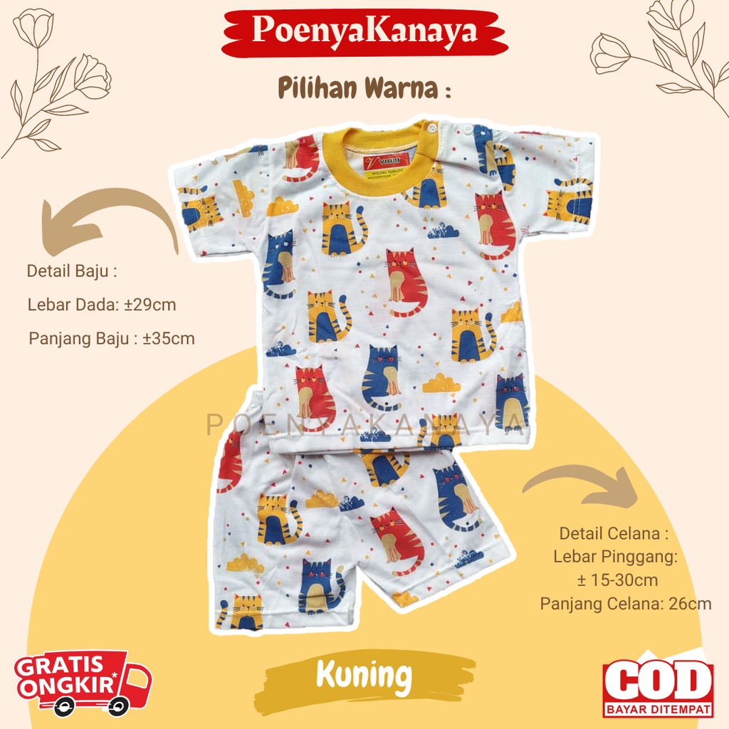 Setelan Baju Bayi Piyama Pendek MEBIKU Viori Size 6-12 Bulan STL131